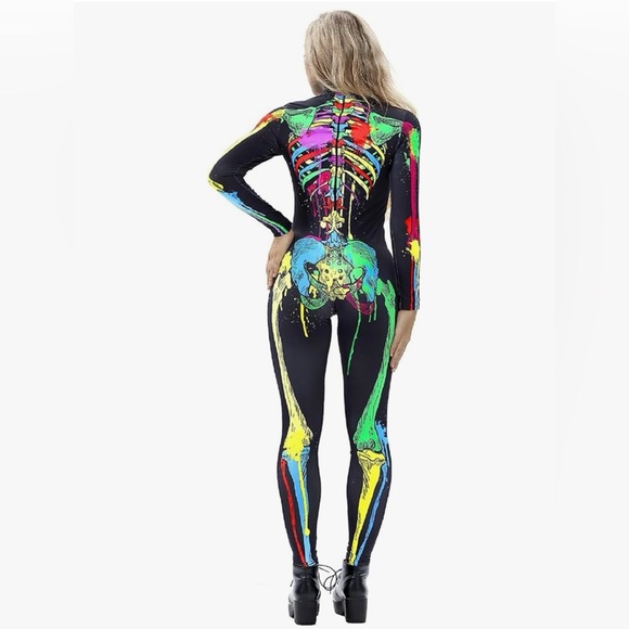 Women’s Colorful Skeleton Costume - Picture 3 of 11